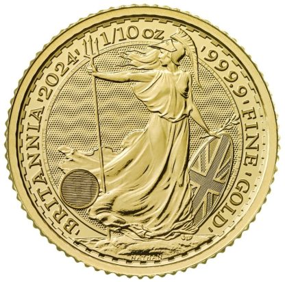 Mixed Years Britannia One Tenth Ounce Gold Coin - King Charles III / Queen Elizabeth II - Image 2