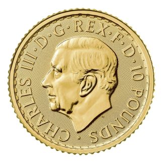 Mixed Years Britannia One Tenth Ounce Gold Coin - King Charles III / Queen Elizabeth II