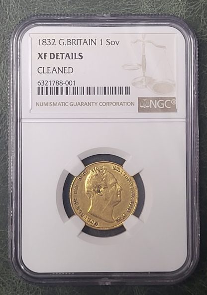 Gold Sovereign King William IV 1832 Shield Back