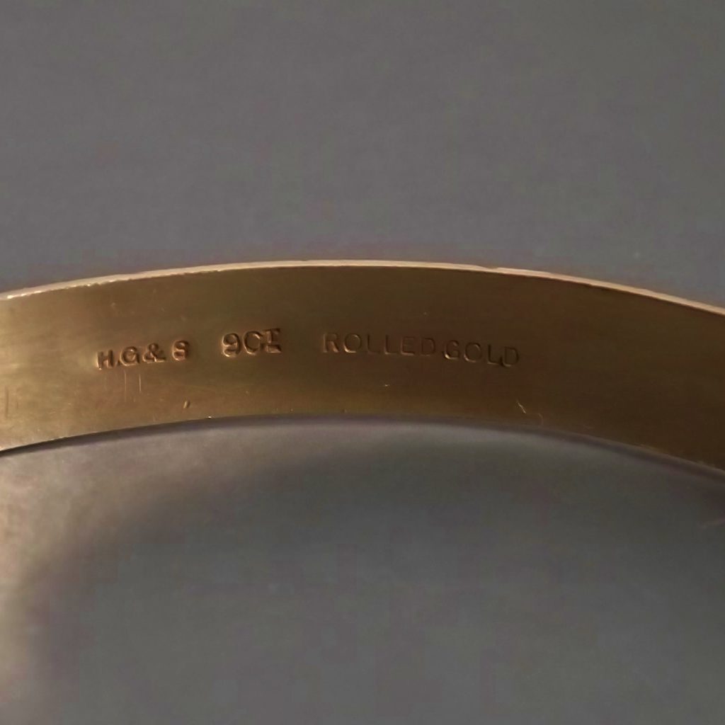 Elegant rolled gold bracelet. hallmarking says "Rolled Gold"