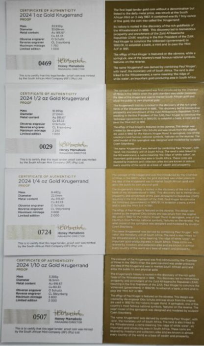 2024 Krugerrand Gold Coins Set - Image 6