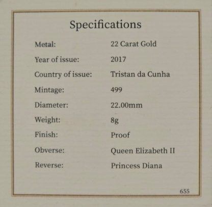 2017 Princess Diana Gold Proof Sovereign - Image 7