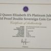 2022 Queen Elizabeth II’s Platinum Jubilee Gold Proof Double Sovereign Coin Cover - Image 4