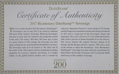 2017 Bicentenary DateStamp TM Sovereign - Image 6