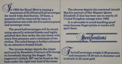 1982 Half Gold Sovereign - Image 5