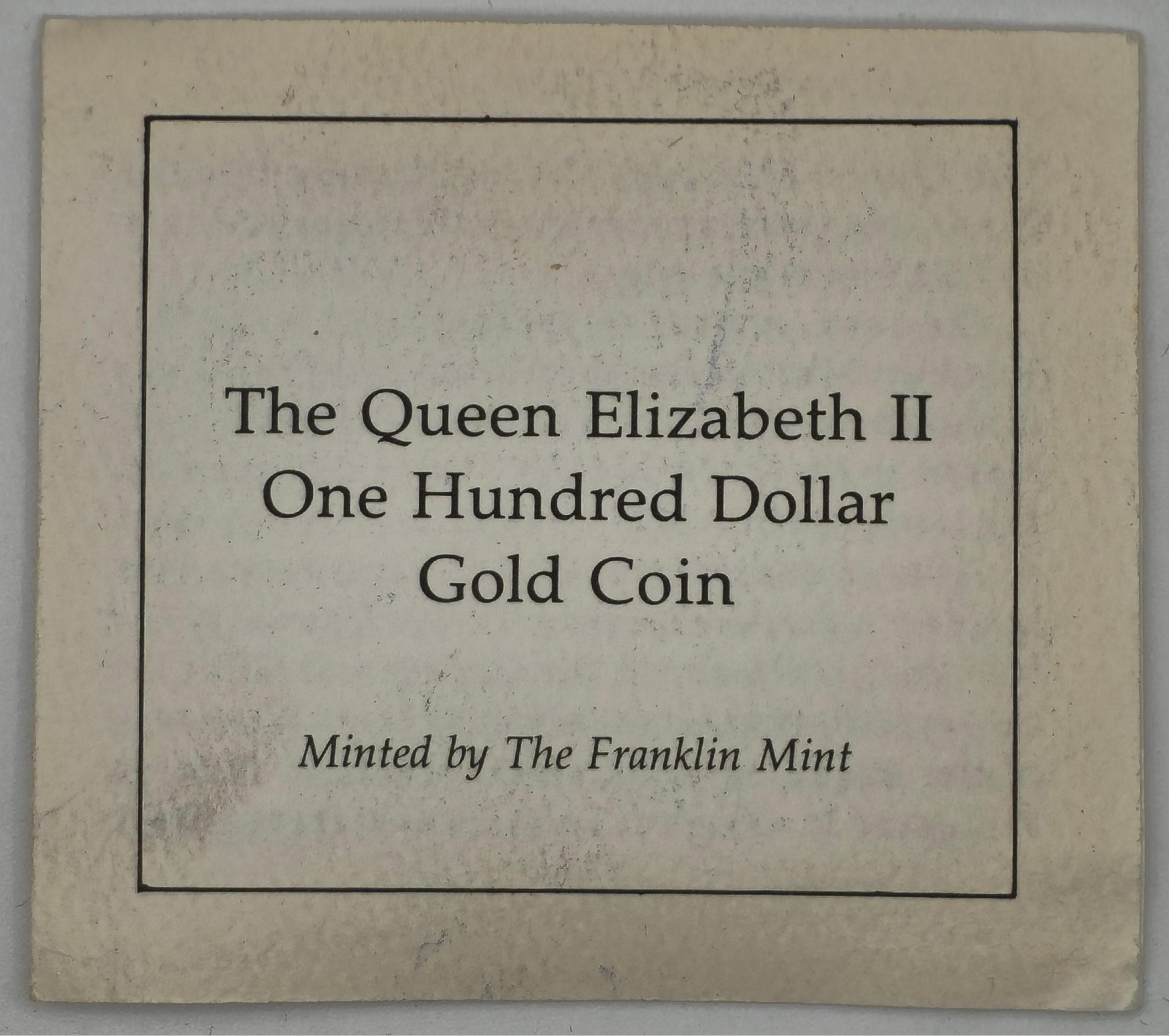 The Queen Elizabeth II 100 Dollar Gold Coin - Image 4