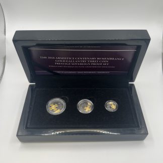 Hattons of London 2018 Armistice centenary remembrance gold gallantry three coin prestige sovereign set
